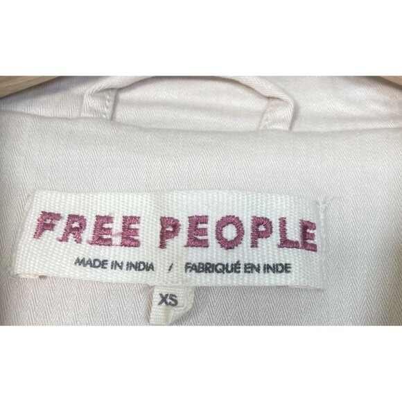 Free people Ruffle Romance Jacket Military Victorian Blazer XS Ivory Costume - Picture 5 of 9